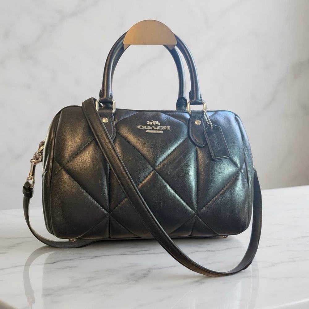 Coach Rowan Black Nappa Leather Quilted